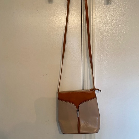 Vera Pelle Small Colorblock Leather Shoulder Bag Purse-Made in Italy - Picture 2 of 4